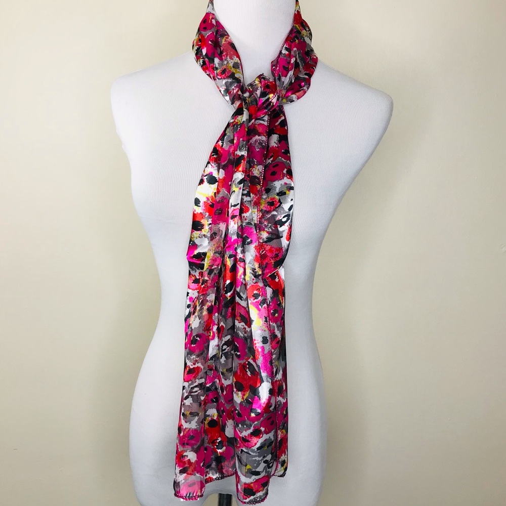Floral Satin Feel‎ Scarf Summer Poppies